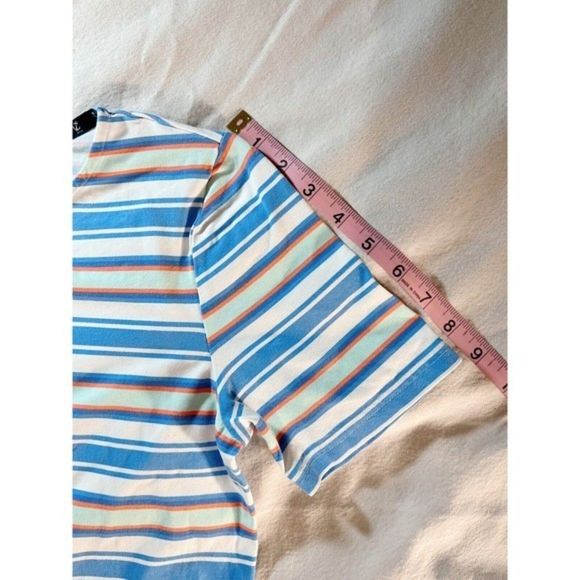 HiHo Striped Print Rope Tie Cotton/Spandex Dress Med Sailing Outfit Short Sleeve - Picture 8 of 10